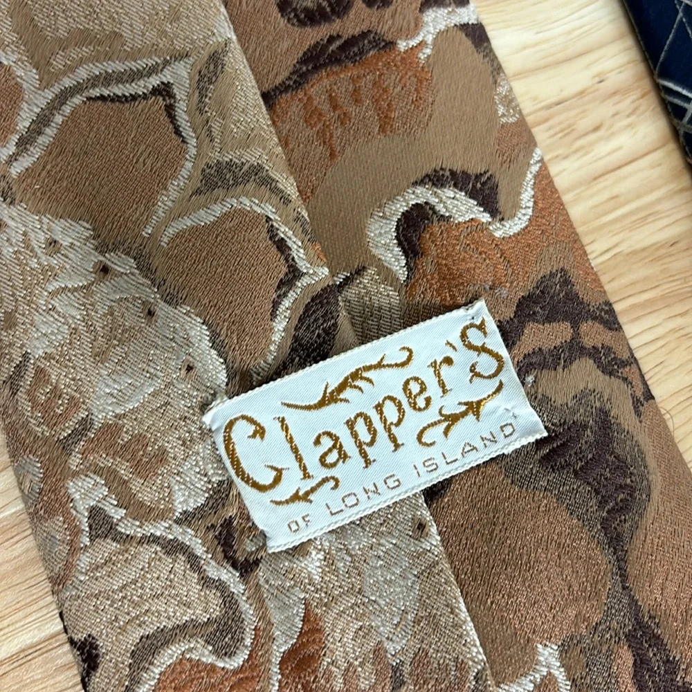 Bundle 4 VINTAGE ties from Clappers wide ties includes 2 Silk LIBERTY OF LONDON